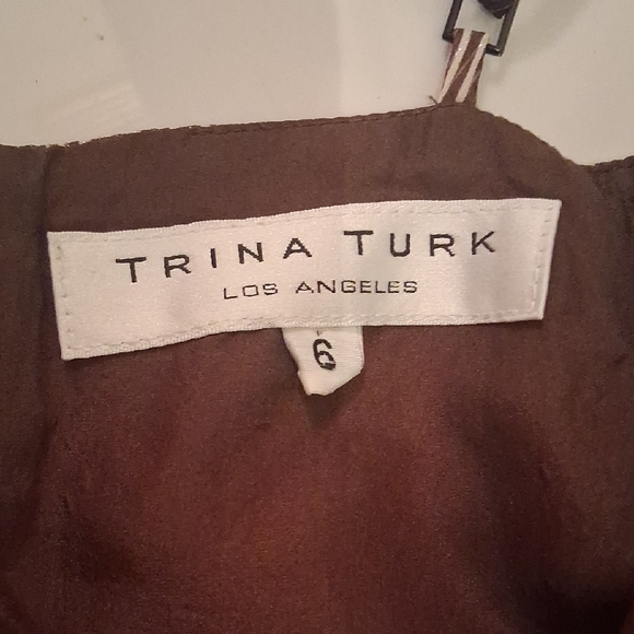 Trina Turk Black and Cream Floral Midi Dress - Picture 3 of 4